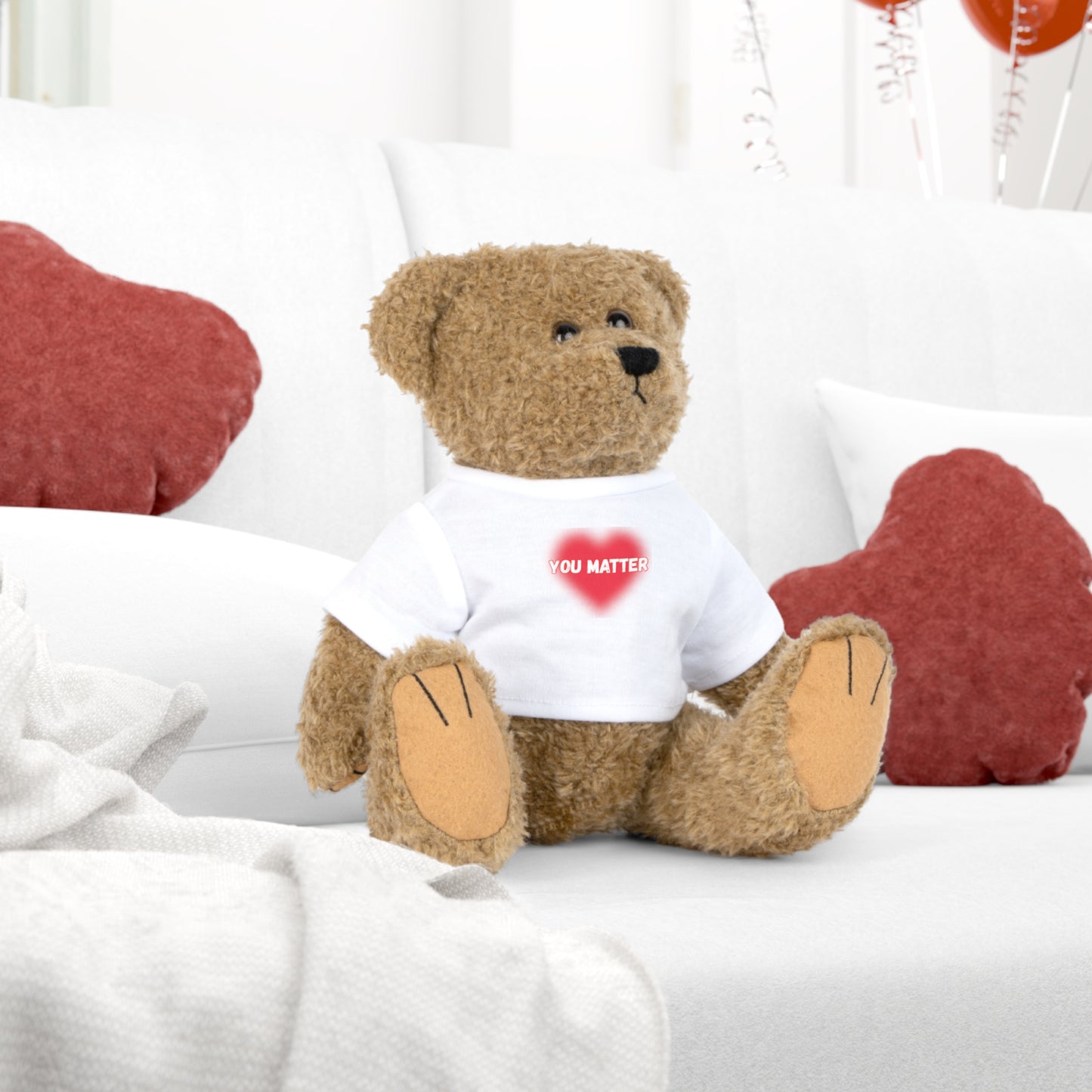 You Matter Heart Teddy Plush Toy - Comfort Gift for Kids & Adults