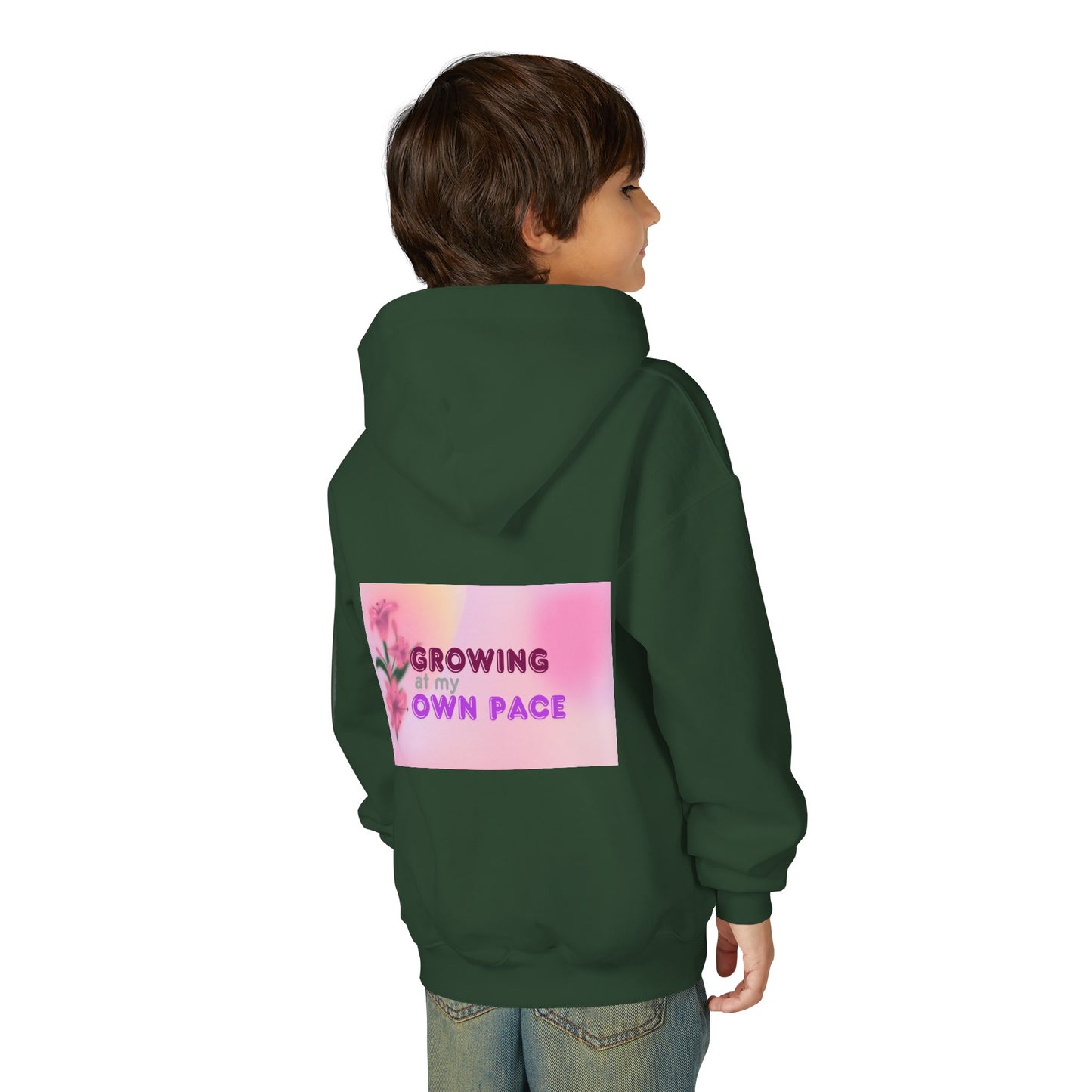 Kids Hoodie - "Growing At My Own Pace" Youth Hooded Sweatshirt
