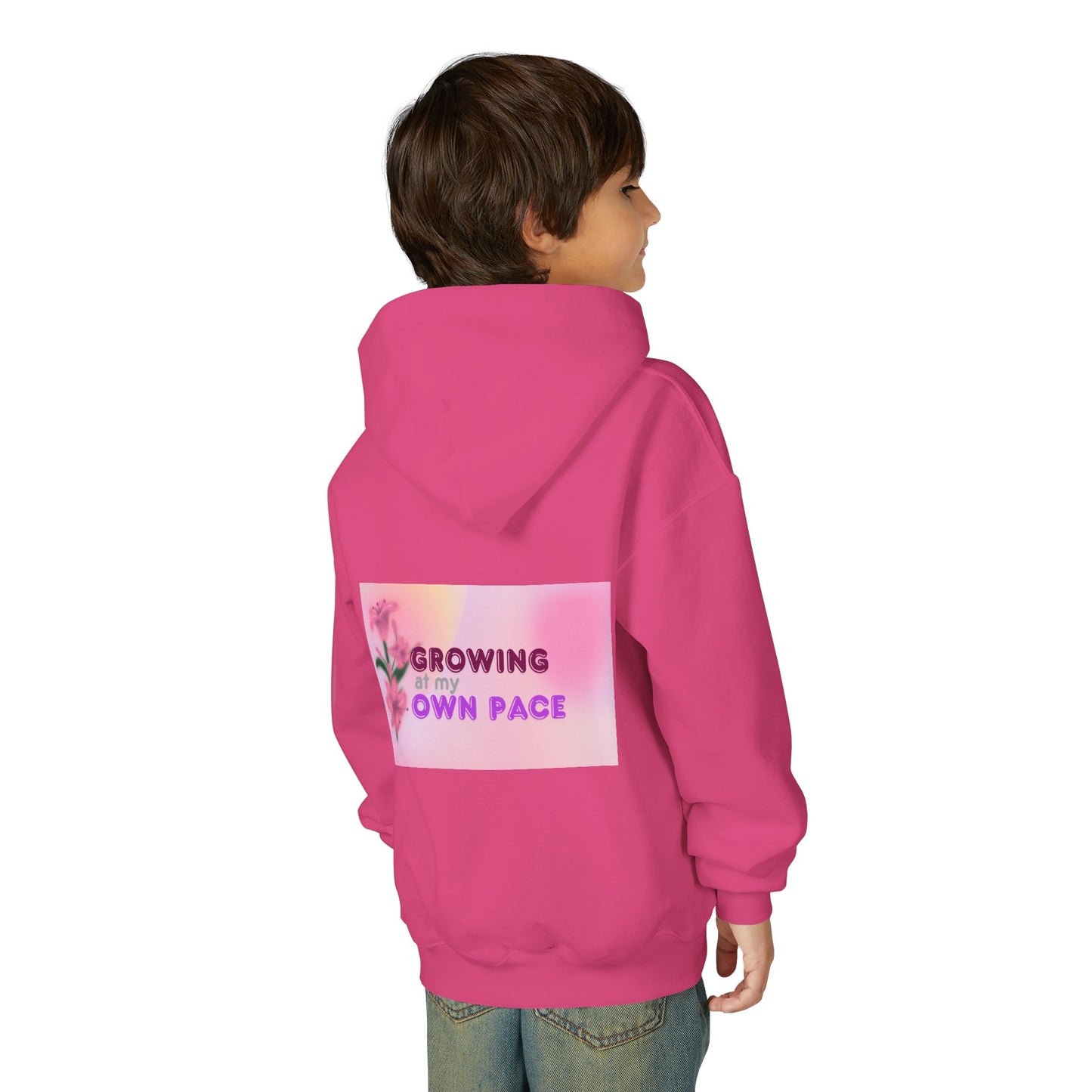 Kids Hoodie - "Growing At My Own Pace" Youth Hooded Sweatshirt