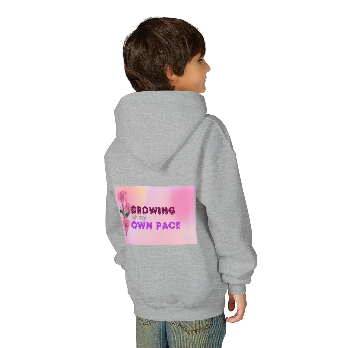 Kids Hoodie - "Growing At My Own Pace" Youth Hooded Sweatshirt