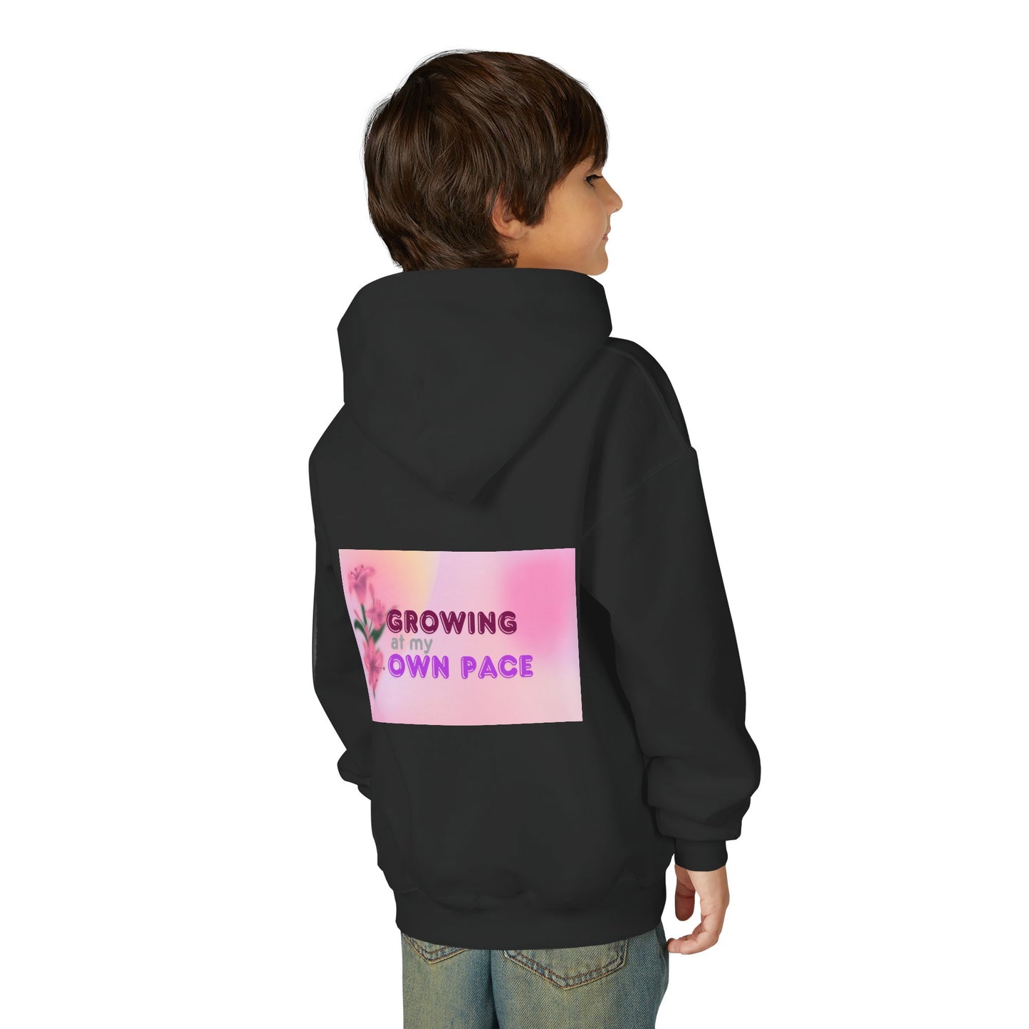 Kids Hoodie - "Growing At My Own Pace" Youth Hooded Sweatshirt