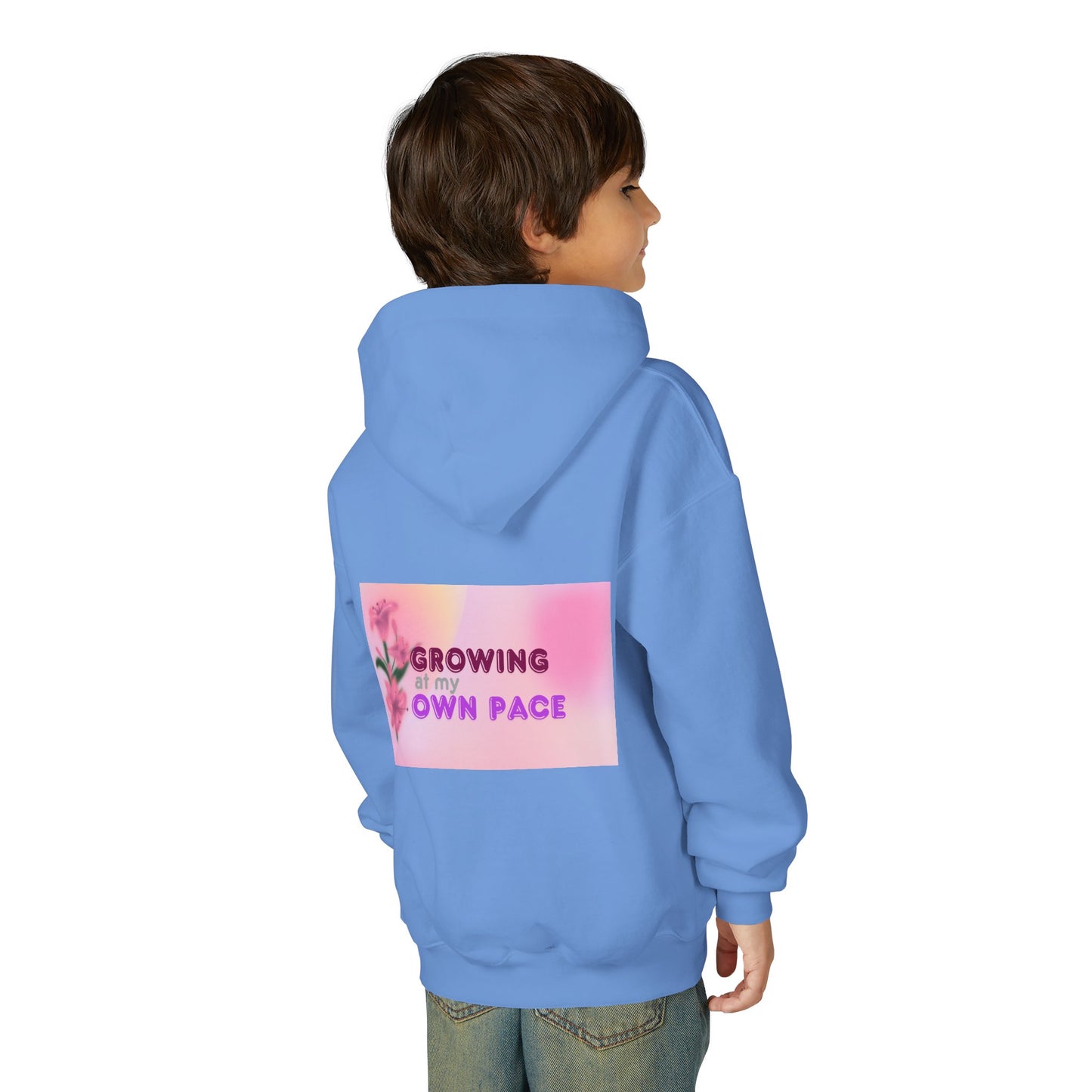 Kids Hoodie - "Growing At My Own Pace" Youth Hooded Sweatshirt