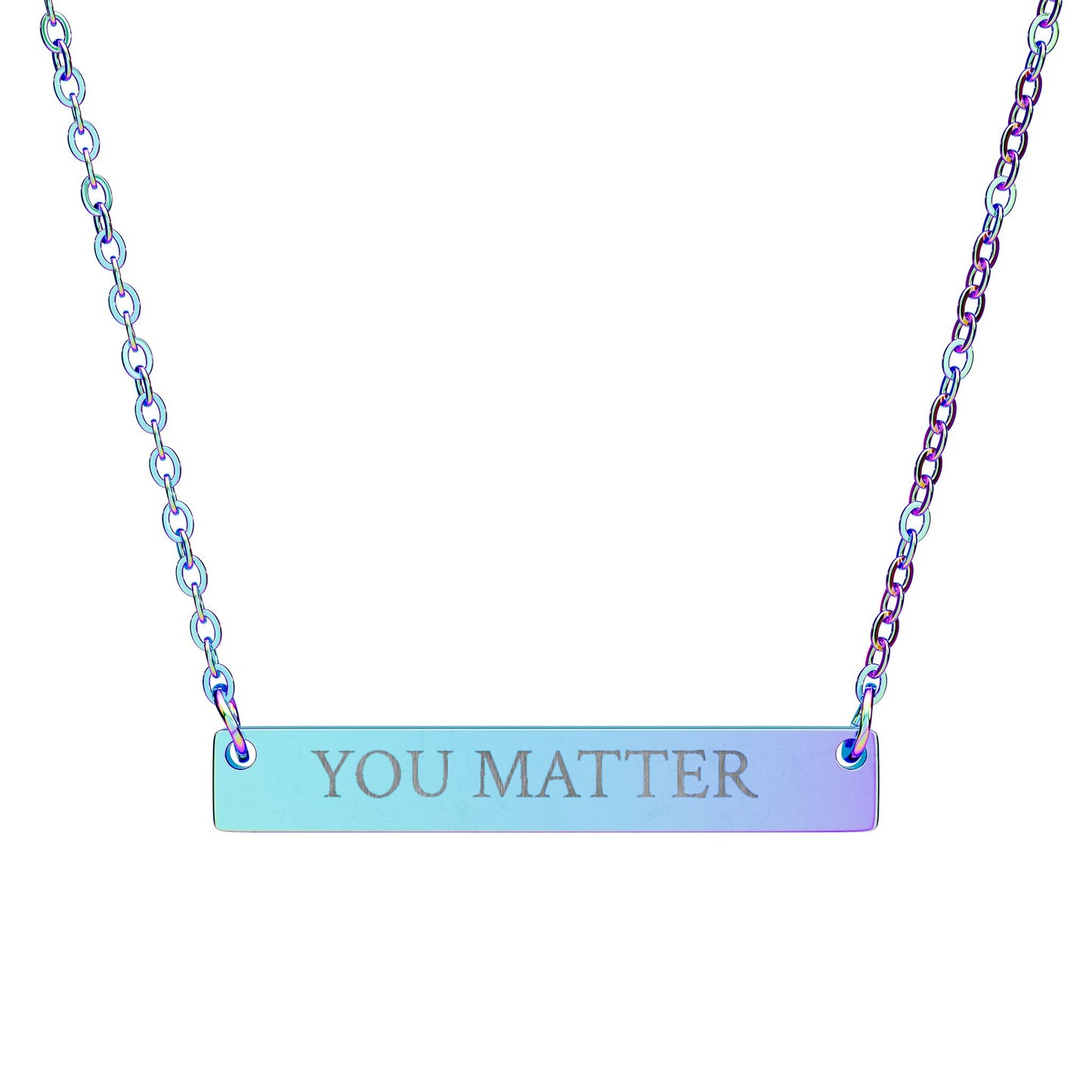 You Matter Engraved Bar Necklace — Inspirational Minimalist Jewelry