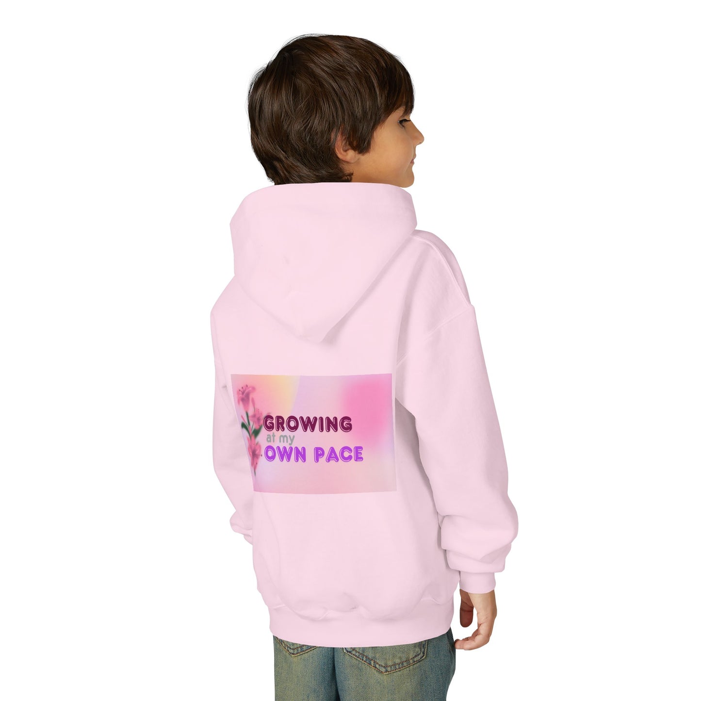 Kids Hoodie - "Growing At My Own Pace" Youth Hooded Sweatshirt
