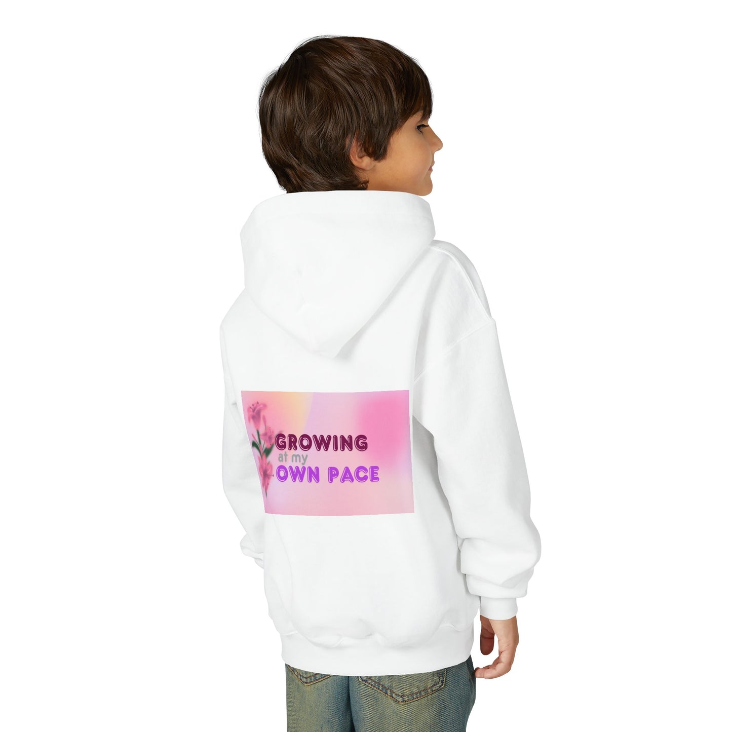 Kids Hoodie - "Growing At My Own Pace" Youth Hooded Sweatshirt