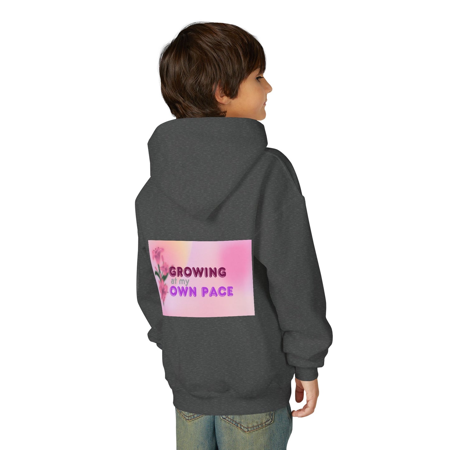 Kids Hoodie - "Growing At My Own Pace" Youth Hooded Sweatshirt